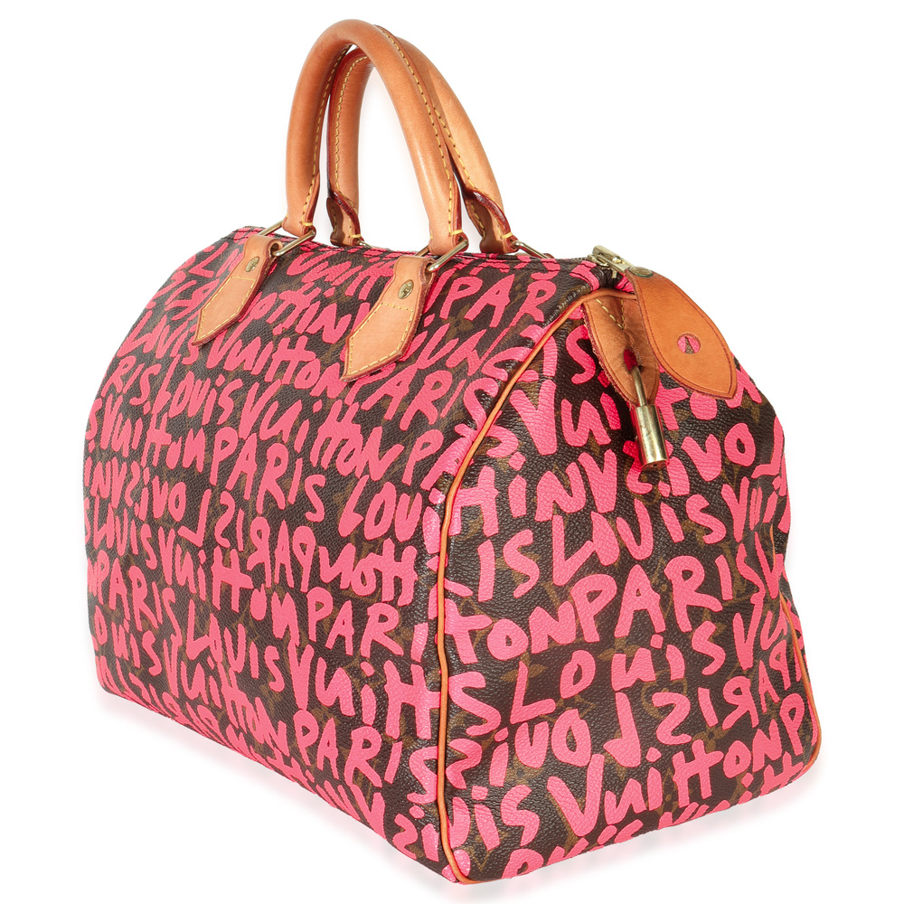 Louis Vuitton x Stephen Sprouse Fuchsia Monogram Canvas Graffiti Speedy 30 - Picture 4 of 7